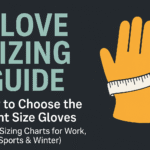 A hand with a measuring tape wrapped around it, and the text "GLOVE SIZING GUIDE" and "How to Choose the Right Size Gloves."